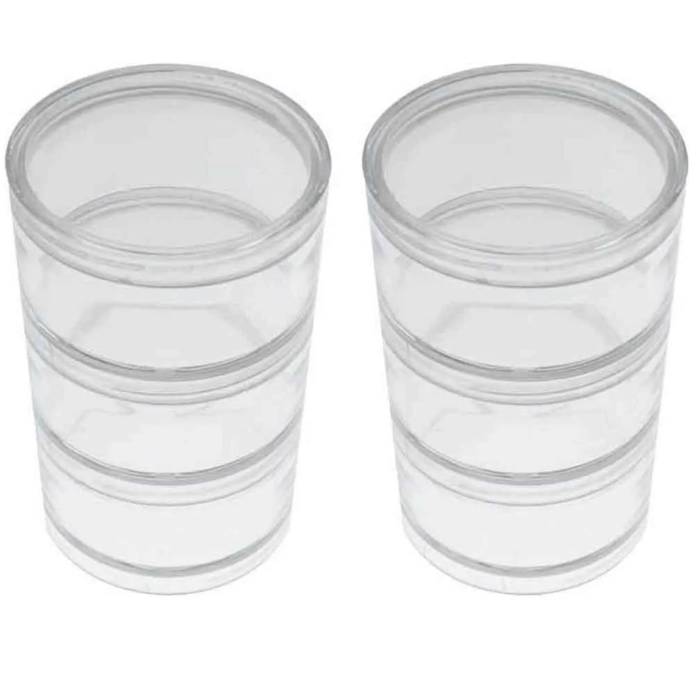 12 Empty Clear Jars 2" Cosmetic Screw-On Lid Travel Sample Cream Container Case