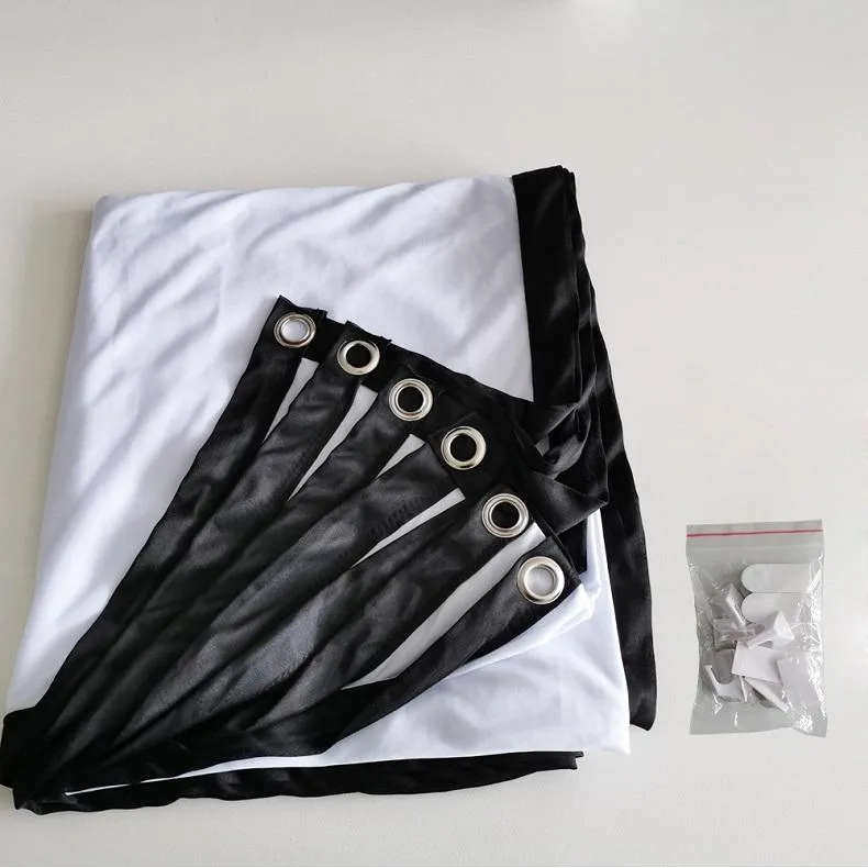 120 4 3 Projector Film Curtain - Foldable Polyester - 240x180cm Projection Area