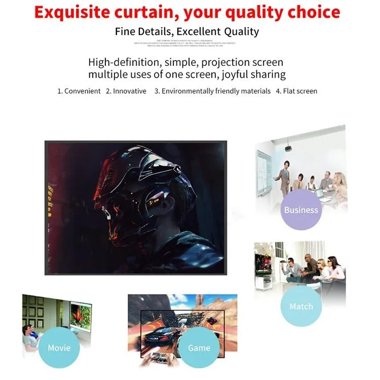 120 4 3 Projector Film Curtain - Foldable Polyester - 240x180cm Projection Area
