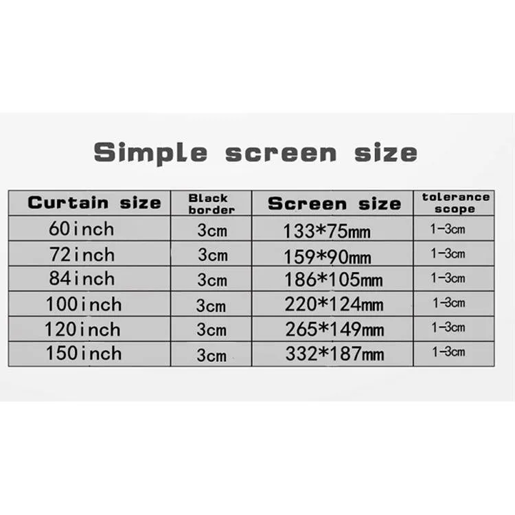120 4 3 Projector Film Curtain - Foldable Polyester - 240x180cm Projection Area