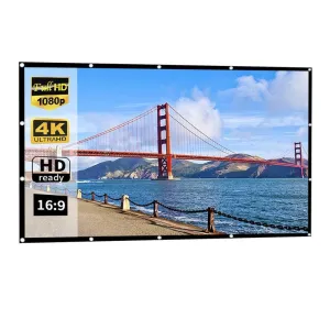 120 4 3 Projector Film Curtain - Foldable Polyester - 240x180cm Projection Area