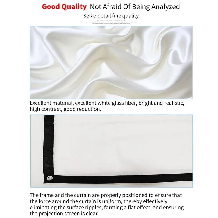 120 4 3 Projector Film Curtain - Foldable Polyester - 240x180cm Projection Area
