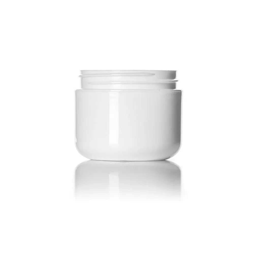 8 White 1.7 Oz Plastic Cosmetic Double Wall Cream Empty Dome Jars Container Cap