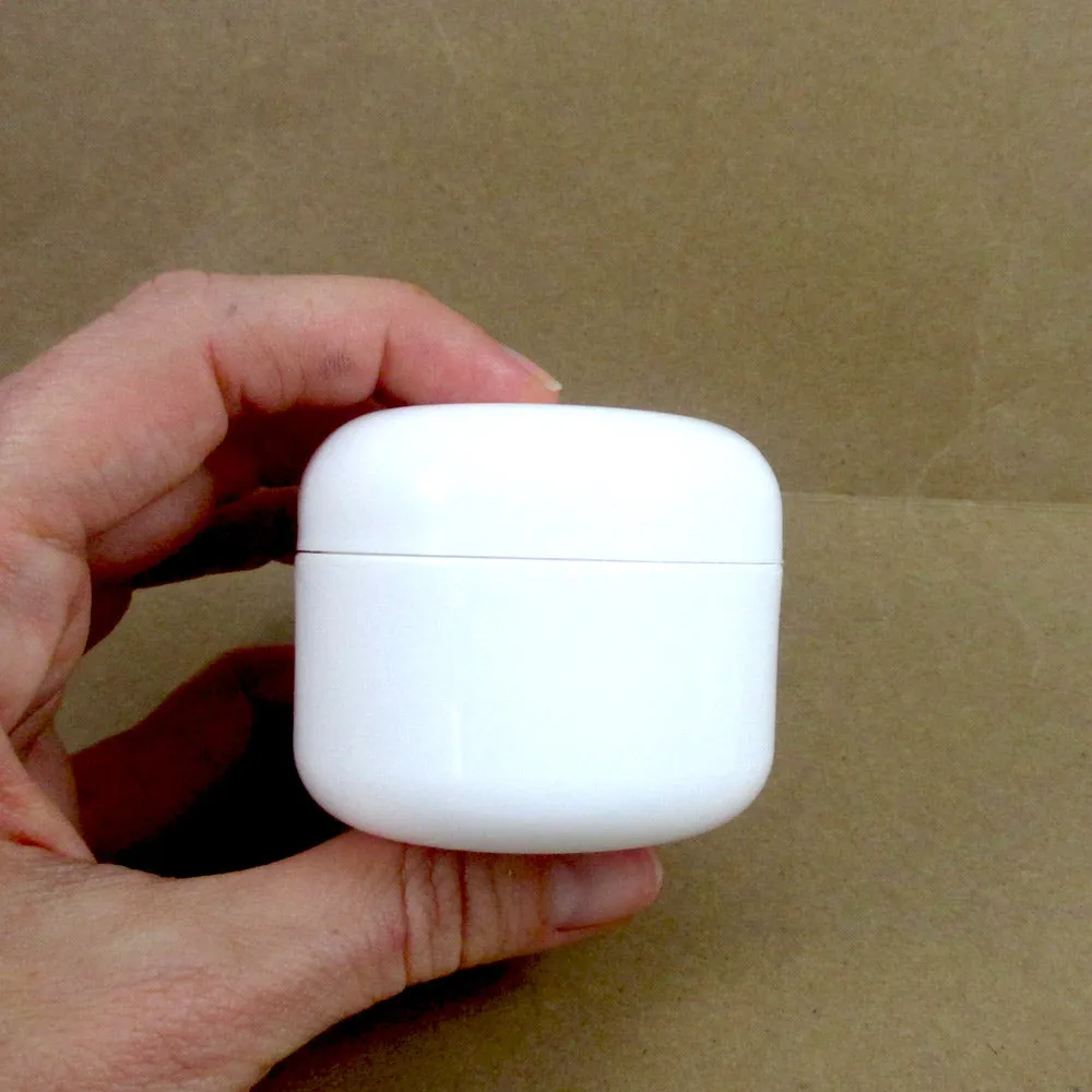 8 White 1.7 Oz Plastic Cosmetic Double Wall Cream Empty Dome Jars Container Cap