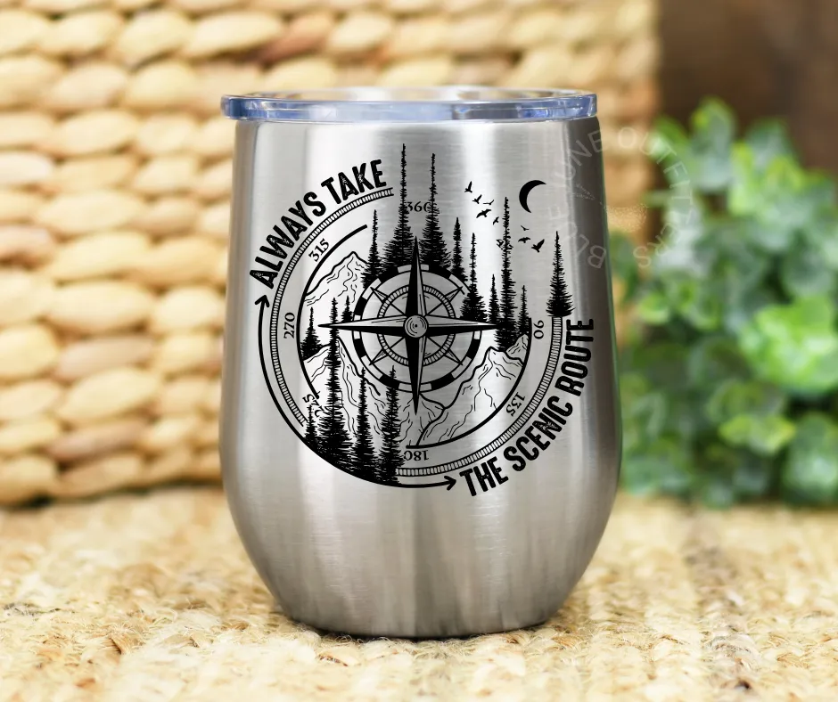 Always Take The Scenic Route | Traveler Lover Stainless Steel Tumbler