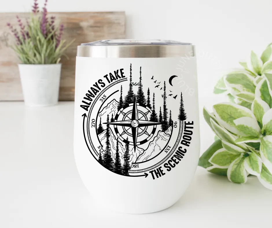 Always Take The Scenic Route | Traveler Lover Stainless Steel Tumbler