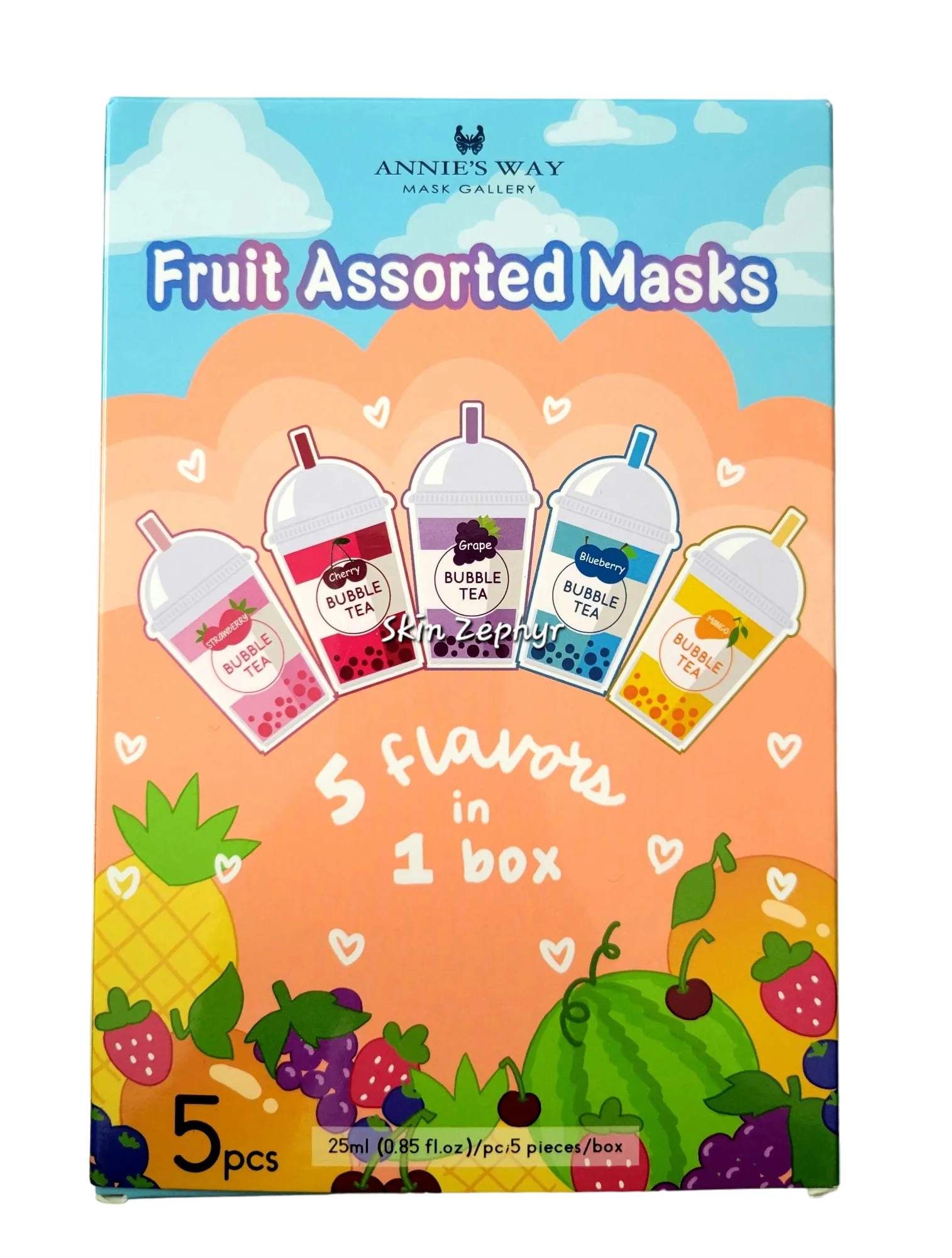 Annie's Way Bubble Tea Fruit Assorted Masks