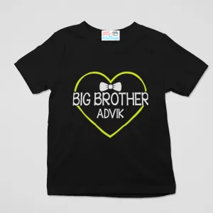 Big Brother (Heart) Personalised Black Tshirt