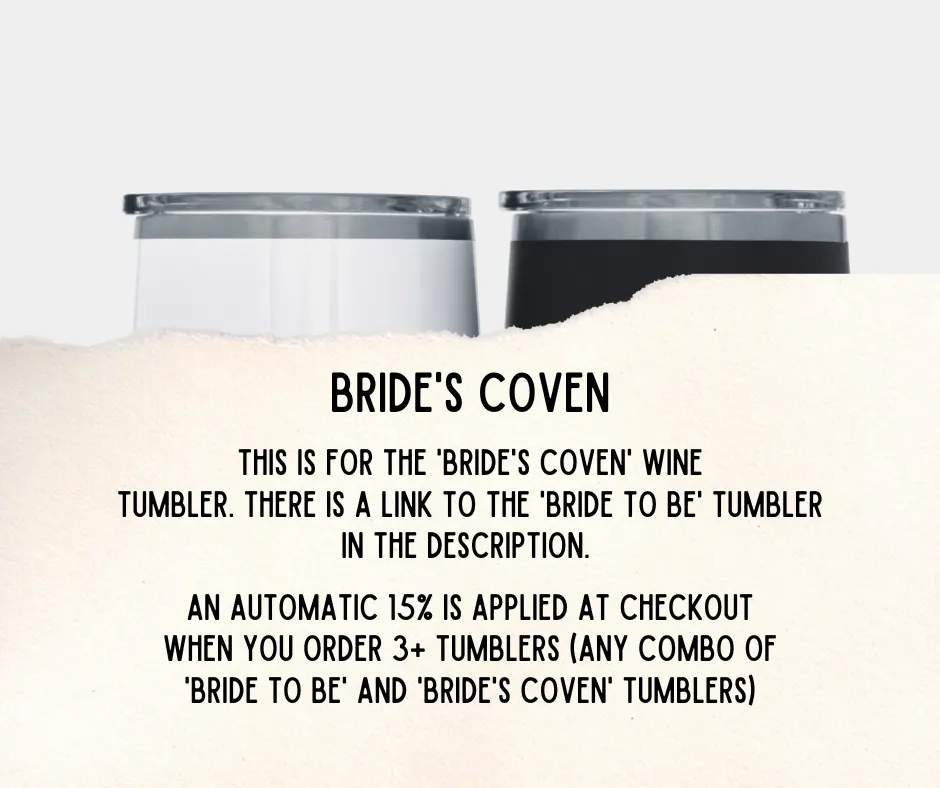 Bride's Coven | Witchy Bridal Party Wine Tumblers