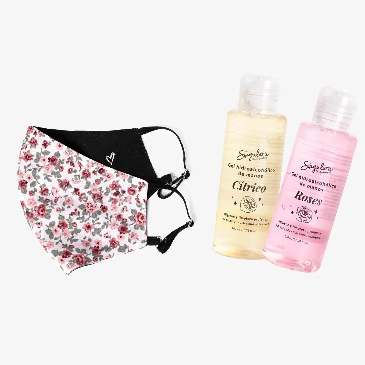 Flower Pink Mask   2 Hydroalcoholic Gel
