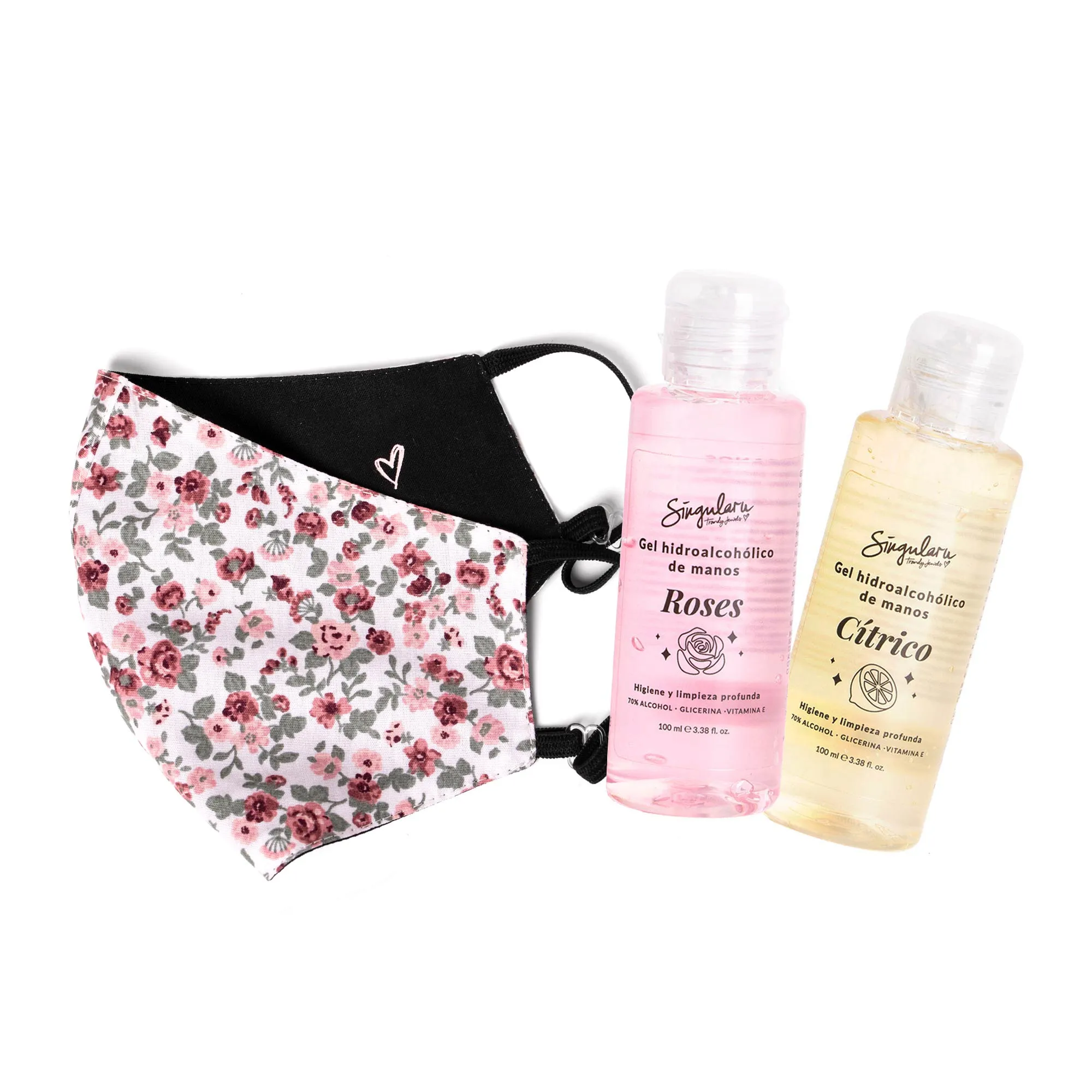 Flower Pink Mask   2 Hydroalcoholic Gel