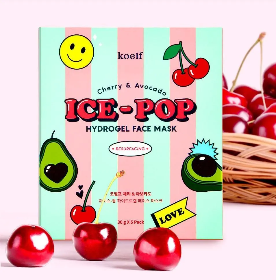 KOELF Cherry & Avocado Ice-Pop Hydrogel Mask Pack 30g*5EA