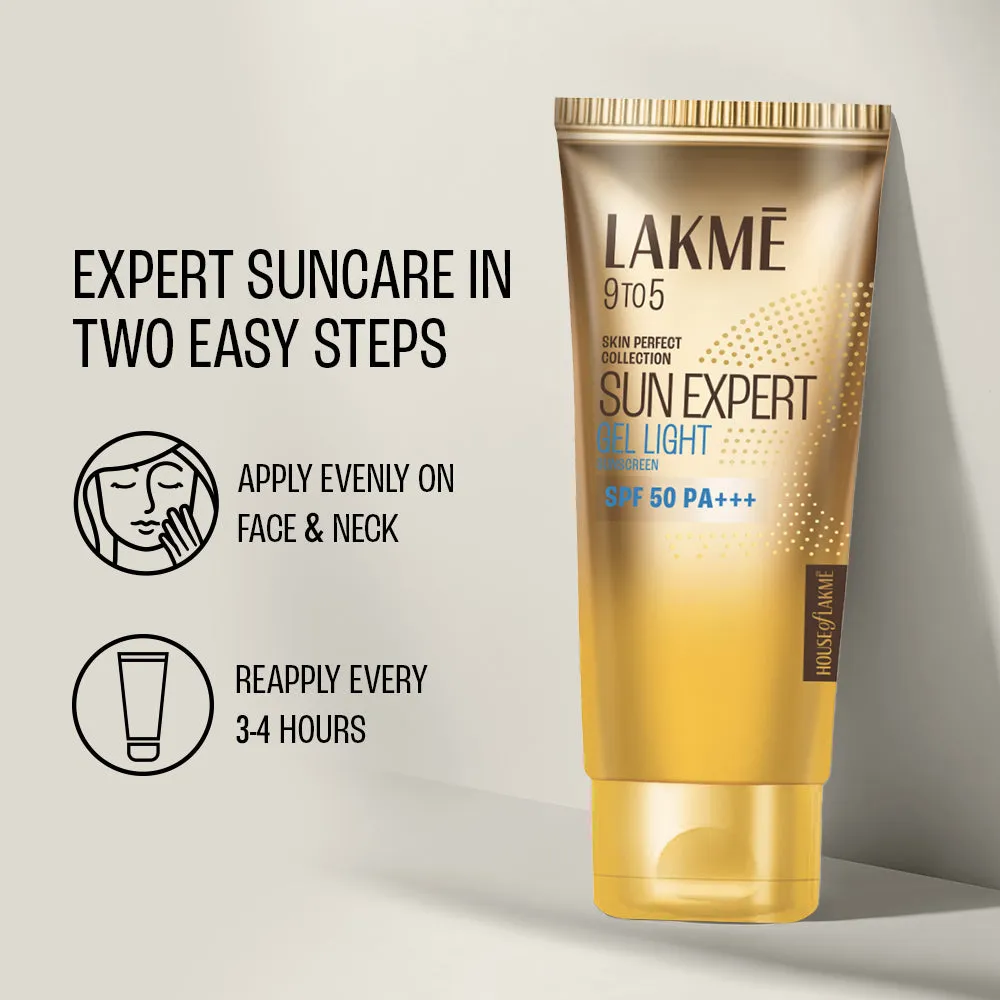 Lakmē Sunscreen Gel SPF 50 PA   Niacinamide, Water Light, For Normal to Oily Skin,No White Cast 100g