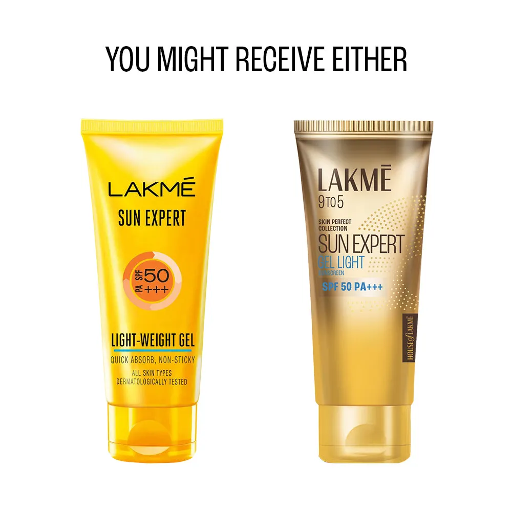 Lakmē Sunscreen Gel SPF 50 PA   Niacinamide, Water Light, For Normal to Oily Skin,No White Cast 100g