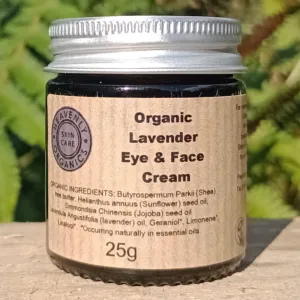 Organic Face Moisturiser, Organic Natural Eye and Face Cream, Various Scents