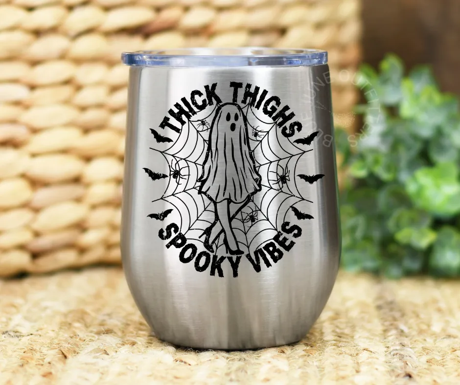 Thick Thighs Spooky Vibes | Stainless Steel Tumbler