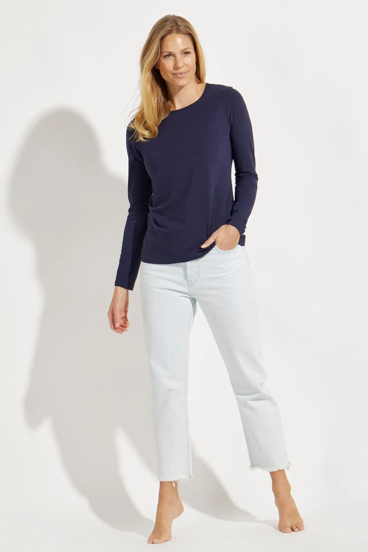 Women's Morada Everyday Long Sleeve T-Shirt | Navy